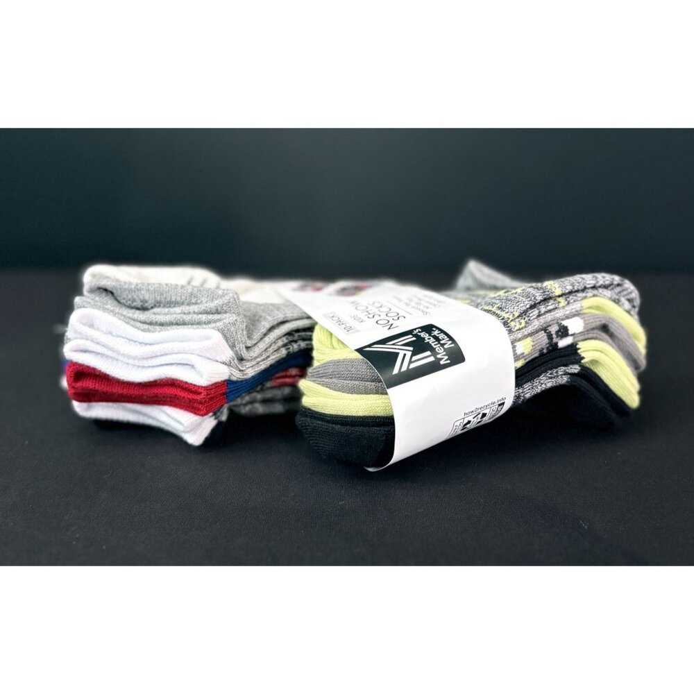 Members Mark Kids No Show Socks 10-Pack Toe Seam Non Slip Multi Color Kids 7-10 - Picture 3 of 6